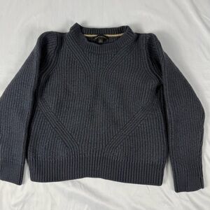 Banana Republic Charcoal Thick Wool Crew Neck Sweater (Shrunken Wool)